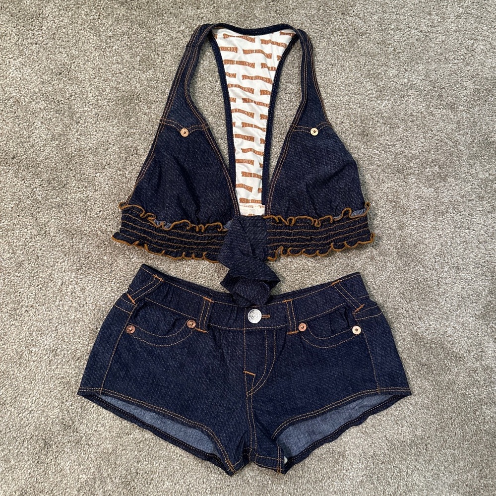 TRUE RELIGION BOY SHORT 2 PIECE BIKINI SWIMSUIT…RARE!